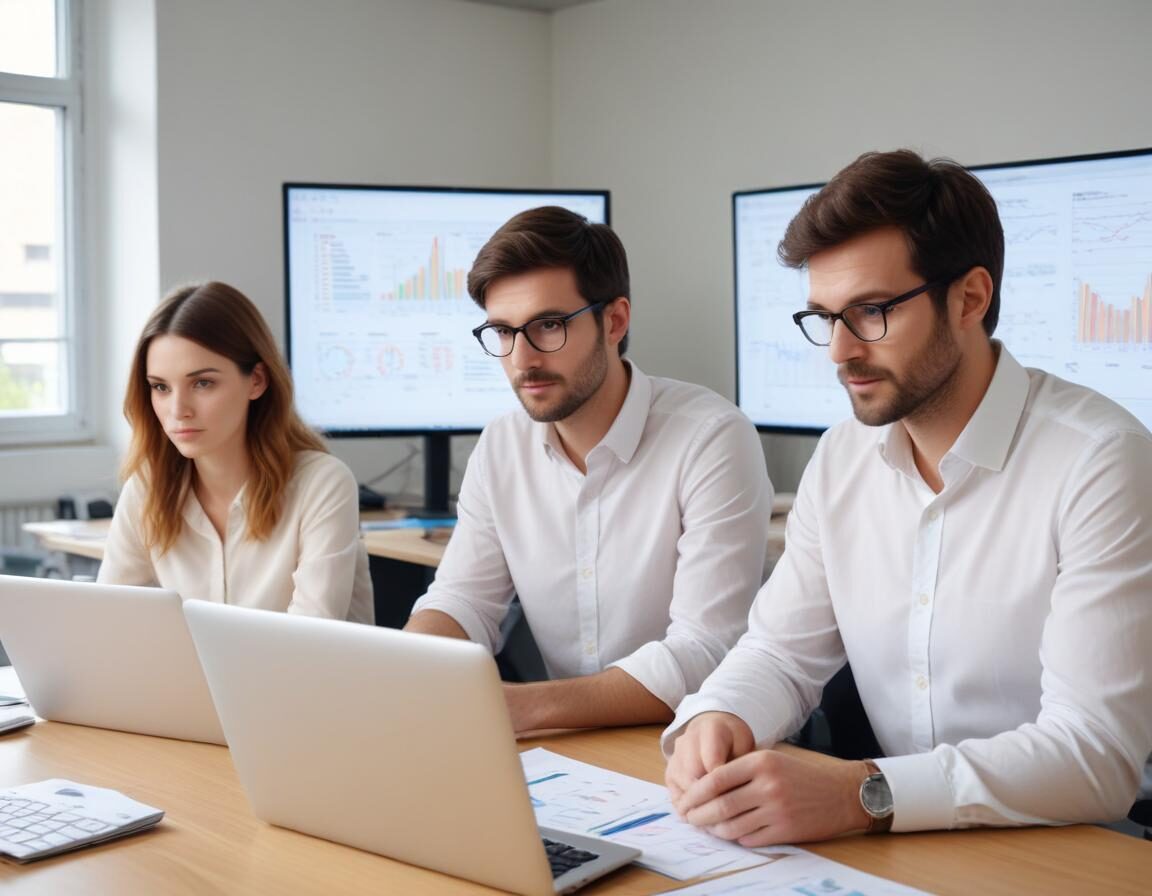 Équipe PME française en réunion d'évaluation ERP