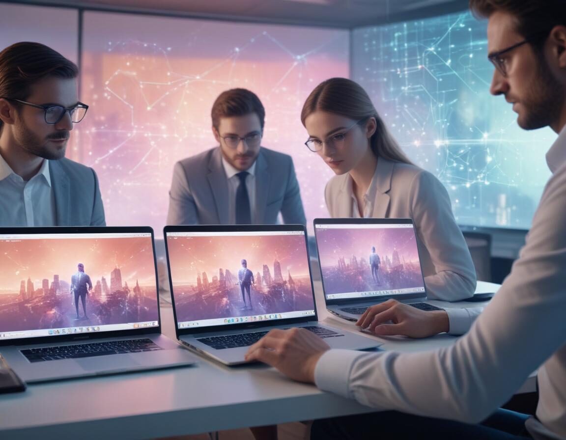 Équipe PME française collaborant avec un assistant IA