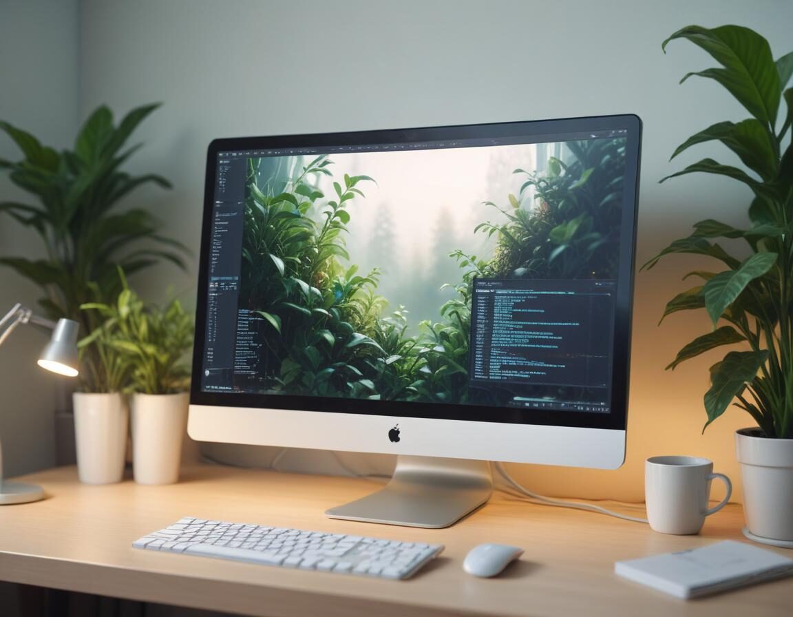 Poste de travail développeur moderne avec terminal